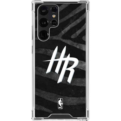 NBA Houston Rockets Black Animal Print Galaxy S24 Ultra Clear Case