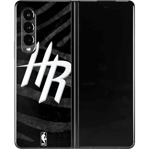 NBA Houston Rockets Black Animal Print Galaxy Z Fold3 5G Skin