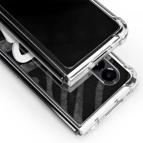 NBA Houston Rockets Black Animal Print Galaxy Z Fold4 5G Clear Case