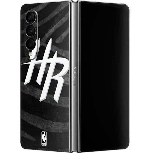 NBA Houston Rockets Black Animal Print Galaxy Z Fold4 5G Skin