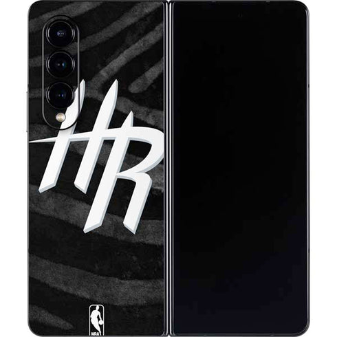 NBA Houston Rockets Black Animal Print Galaxy Z Fold4 5G Skin