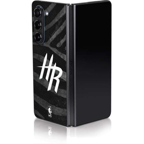NBA Houston Rockets Black Animal Print Galaxy Z Fold5 5G Skin