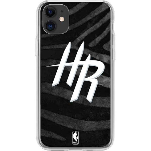 NBA Houston Rockets Black Animal Print iPhone 11 Clear Case