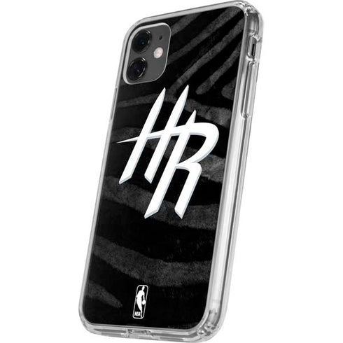 NBA Houston Rockets Black Animal Print iPhone 11 Clear Case