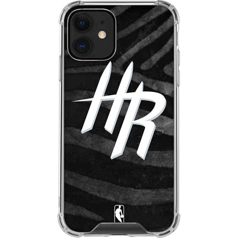 NBA Houston Rockets Black Animal Print iPhone 12 Clear Case