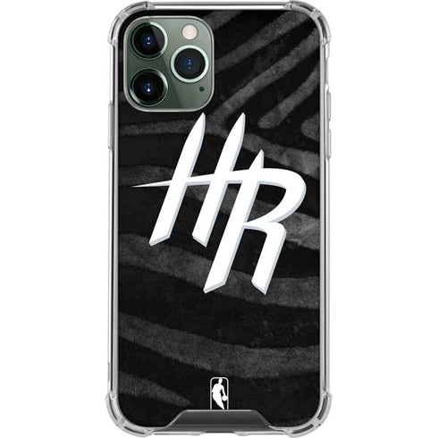 NBA Houston Rockets Black Animal Print iPhone 12 Pro Clear Case