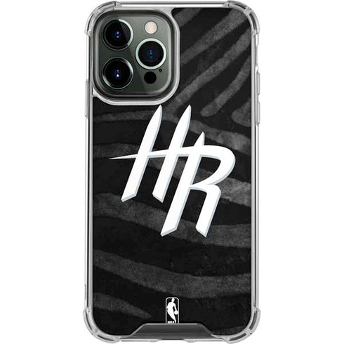 NBA Houston Rockets Black Animal Print iPhone 13 Pro Max Clear Case