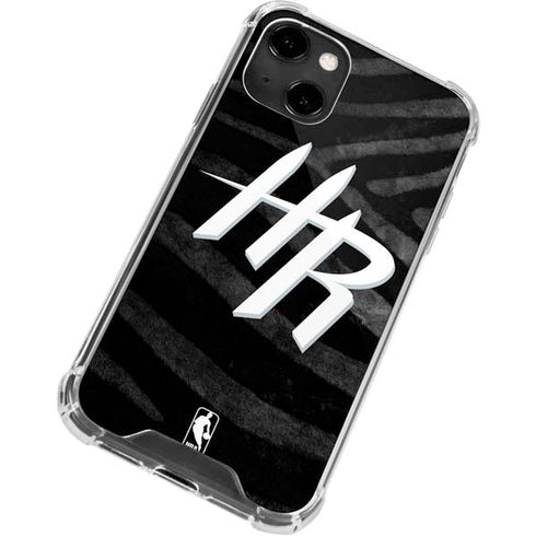 NBA Houston Rockets Black Animal Print iPhone 14 Clear Case
