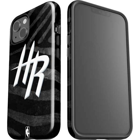 NBA Houston Rockets Black Animal Print iPhone 15 Plus Impact Case