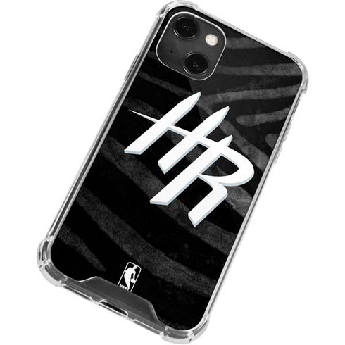 NBA Houston Rockets Black Animal Print iPhone 15 Plus Clear Case