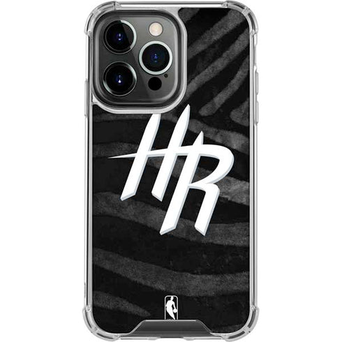 NBA Houston Rockets Black Animal Print iPhone 15 Pro Clear Case