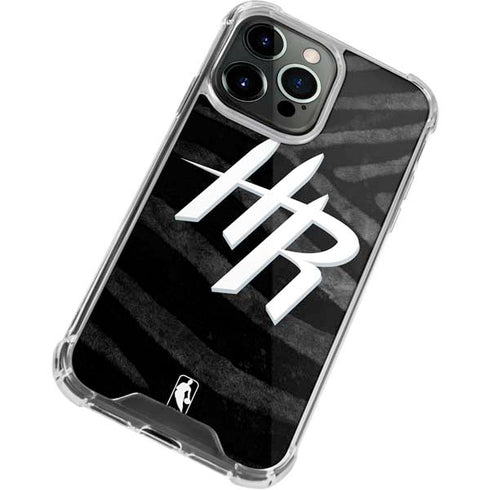 NBA Houston Rockets Black Animal Print iPhone 15 Pro Clear Case