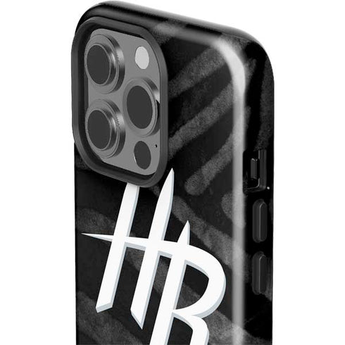 NBA Houston Rockets Black Animal Print iPhone 15 Pro Impact Case