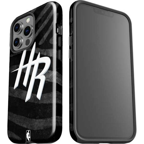 NBA Houston Rockets Black Animal Print iPhone 15 Pro Impact Case