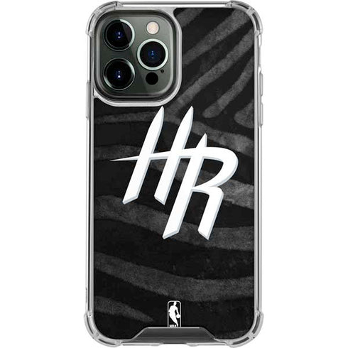 NBA Houston Rockets Black Animal Print iPhone 15 Pro Max Clear Case