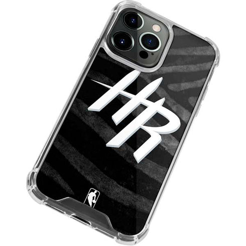 NBA Houston Rockets Black Animal Print iPhone 14 Pro Max Clear Case