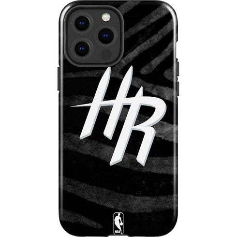 NBA Houston Rockets Black Animal Print iPhone 15 Pro Max Impact Case