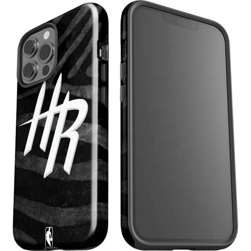 NBA Houston Rockets Black Animal Print iPhone 15 Pro Max Impact Case