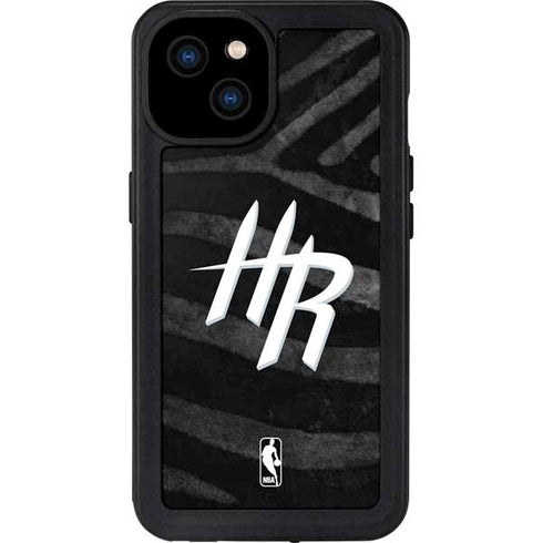 NBA Houston Rockets Black Animal Print iPhone 15 Plus Waterproof Case
