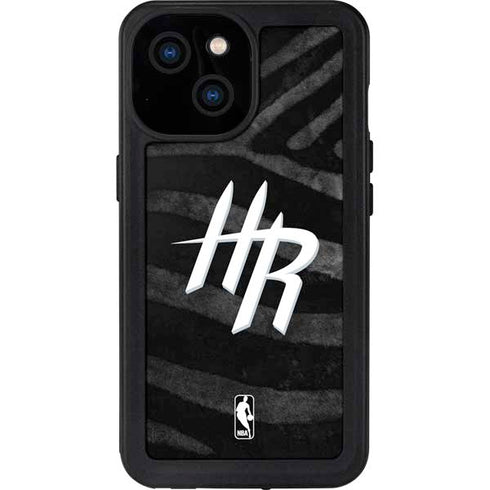 NBA Houston Rockets Black Animal Print iPhone 15 Waterproof Case