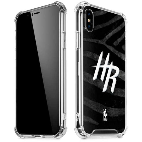NBA Houston Rockets Black Animal Print iPhone XS Max Clear Case
