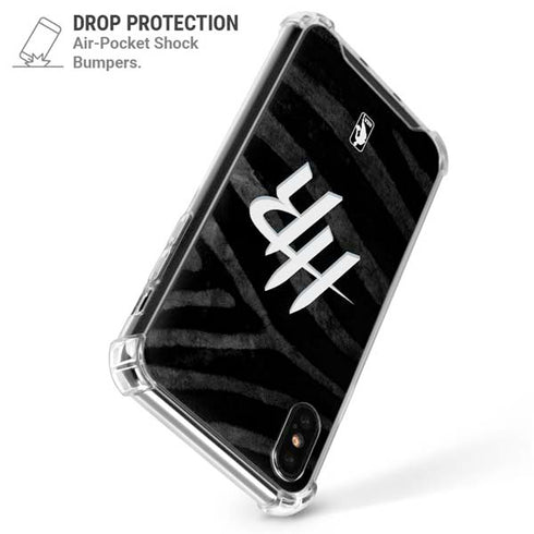 NBA Houston Rockets Black Animal Print iPhone XS Max Clear Case