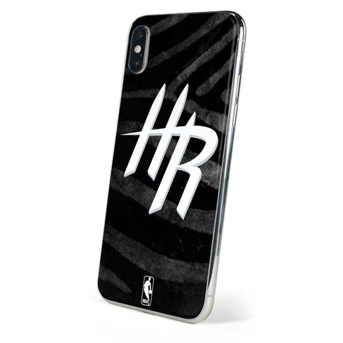 NBA Houston Rockets Black Animal Print iPhone XS Skin