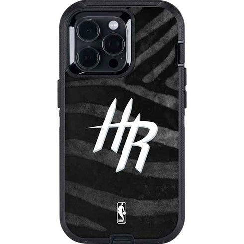 NBA Houston Rockets Black Animal Print Otterbox Defender iPhone Skin