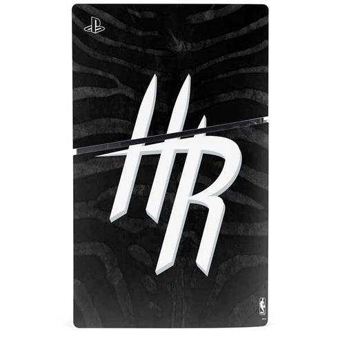NBA Houston Rockets Black Animal Print PS5 Slim Disk Bundle Skin