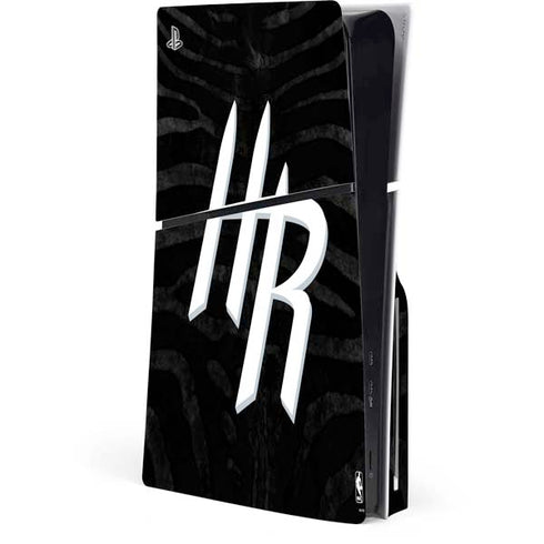 NBA Houston Rockets Black Animal Print PS5 Slim Disk Console Skin