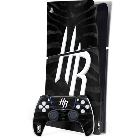 NBA Houston Rockets Black Animal Print PS5 Slim Digital Edition Console Skin