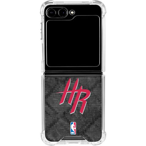 NBA Houston Rockets Dark Rust Galaxy Z Flip5 5G Clear Case