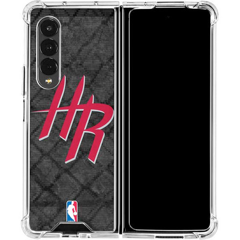 NBA Houston Rockets Dark Rust Galaxy Z Fold4 5G Clear Case