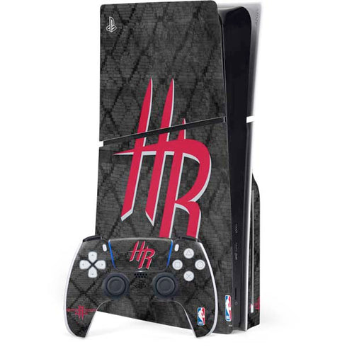 NBA Houston Rockets Dark Rust PS5 Slim Disk Bundle Skin