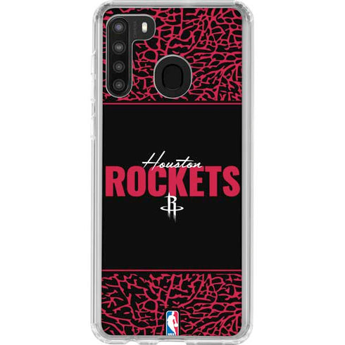 NBA Houston Rockets Elephant Print Galaxy A21 Clear Case