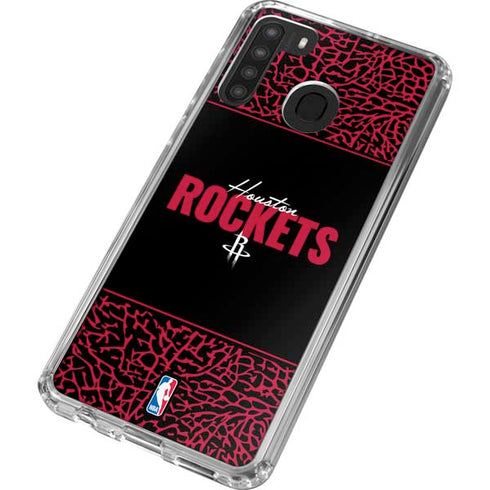 NBA Houston Rockets Elephant Print Galaxy A21 Clear Case