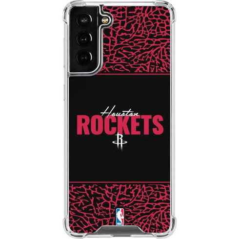 NBA Houston Rockets Elephant Print Galaxy S21 FE Clear Case