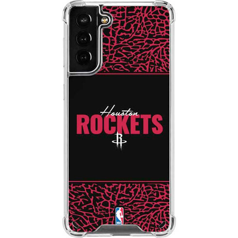 NBA Houston Rockets Elephant Print Galaxy S21 Plus 5G Clear Case