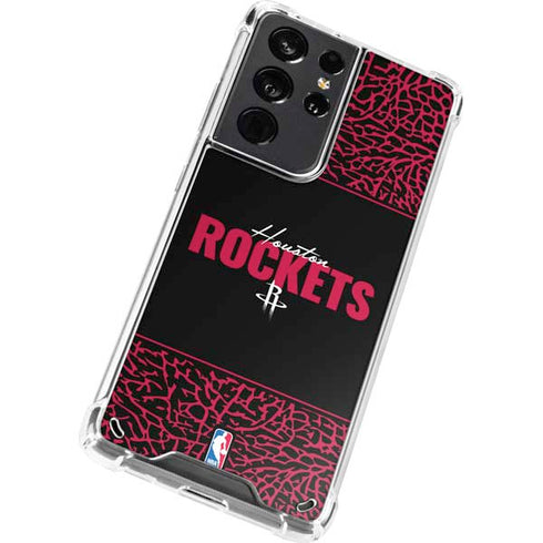 NBA Houston Rockets Elephant Print Galaxy S21 Ultra 5G Clear Case