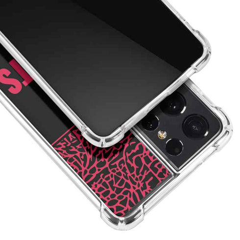 NBA Houston Rockets Elephant Print Galaxy S21 Ultra 5G Clear Case