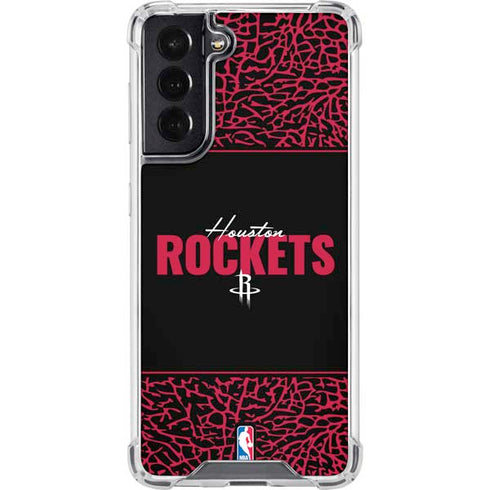 NBA Houston Rockets Elephant Print Galaxy S22 Clear Case