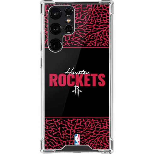 NBA Houston Rockets Elephant Print Galaxy S22 Ultra Clear Case