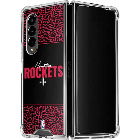 NBA Houston Rockets Elephant Print Galaxy Z Fold4 5G Clear Case