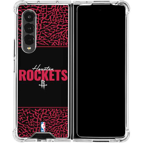 NBA Houston Rockets Elephant Print Galaxy Z Fold4 5G Clear Case