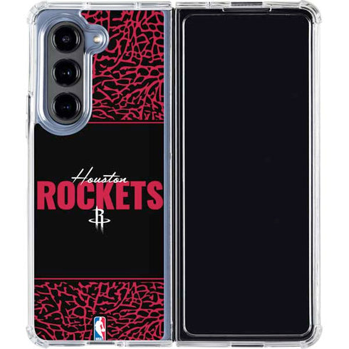 NBA Houston Rockets Elephant Print Galaxy Z Fold5 5G Clear Case
