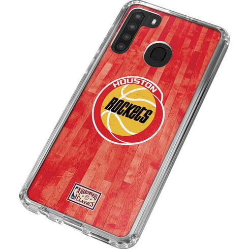 NBA Houston Rockets Hardwood Classics Galaxy A21 Clear Case