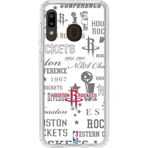 NBA Houston Rockets Historic Blast Galaxy A20 Clear Case