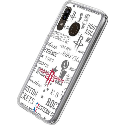 NBA Houston Rockets Historic Blast Galaxy A20 Clear Case