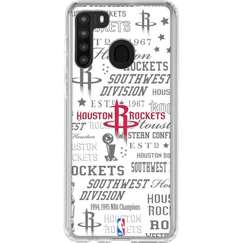 NBA Houston Rockets Historic Blast Galaxy A21 Clear Case