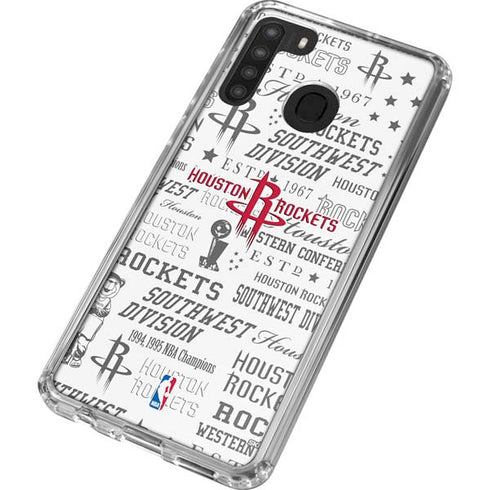 NBA Houston Rockets Historic Blast Galaxy A21 Clear Case